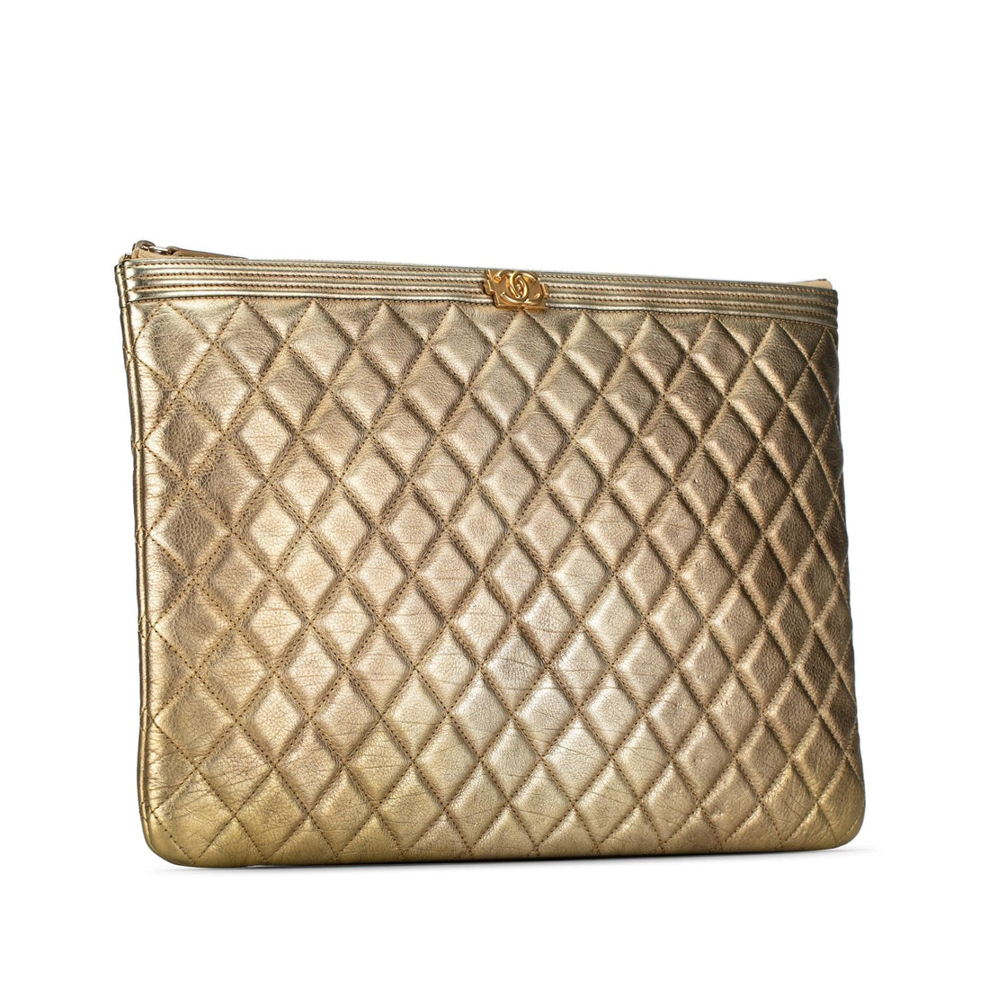 Pearl Street Bags Chanel Large Lambskin Boy O Case Clutch (SHG-SszkxH)