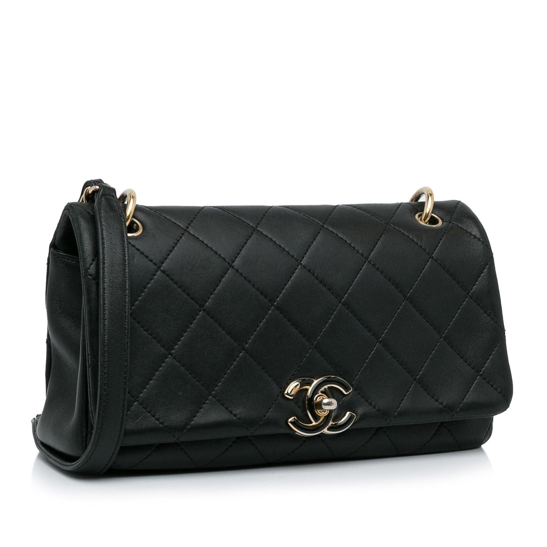 Chanel Large Lambskin Twist Chain Enamel CC Flap (SHG-D7y7tJ)