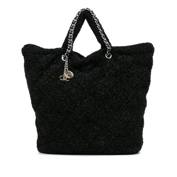 Chanel Large Quilted Knit Pluto Glitter Satchel (SHG-6bdDWA)