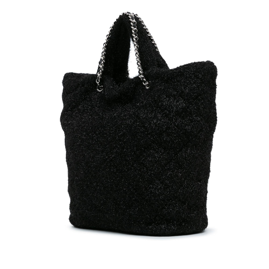 Chanel Large Quilted Knit Pluto Glitter Satchel (SHG-6bdDWA)