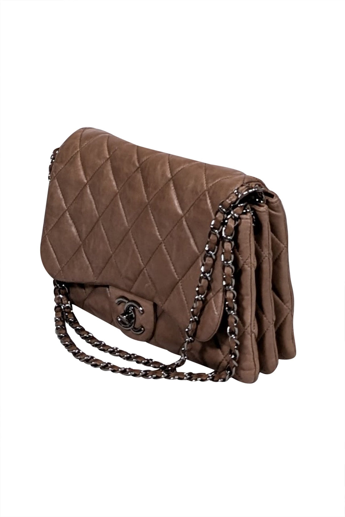 Chanel - Light Brown Quilted Leather Flap Bag