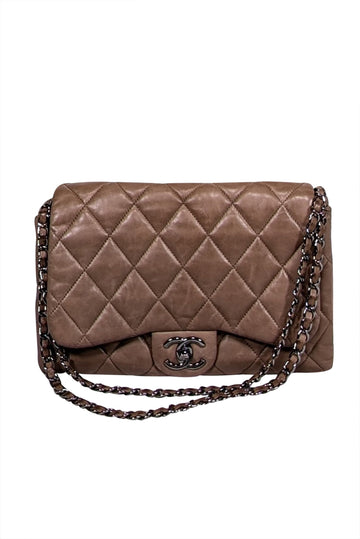 Chanel - Light Brown Quilted Leather Flap Bag