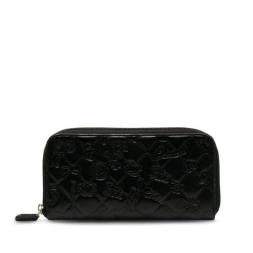Pearl Street Bags Chanel Matelasse Lucky Symbols Patent Zip-Around Wallet (SHG-uQkpYs)
