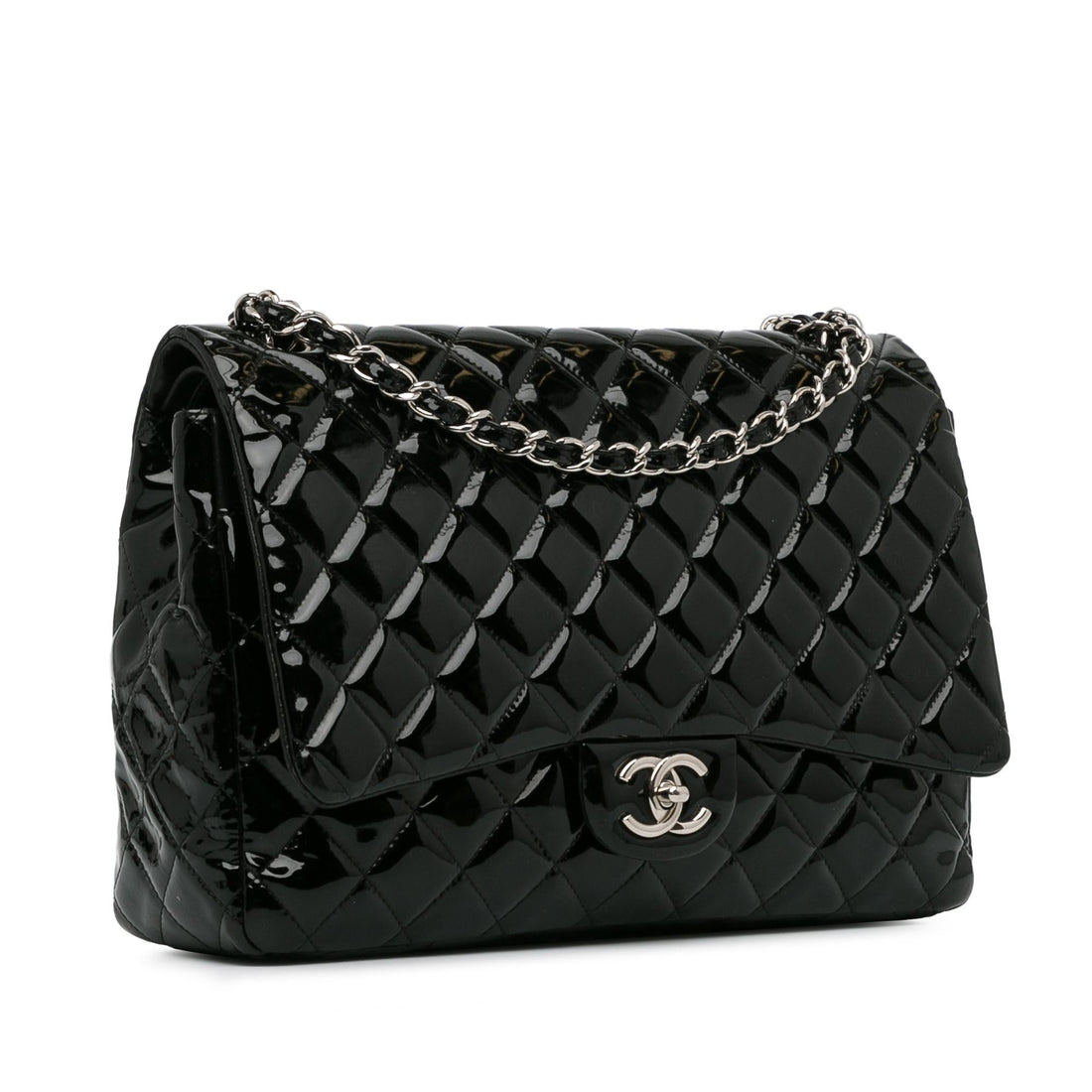 Pearl Street Bags Chanel Maxi Classic Patent Double Flap (SHG-Kp6Vq5)