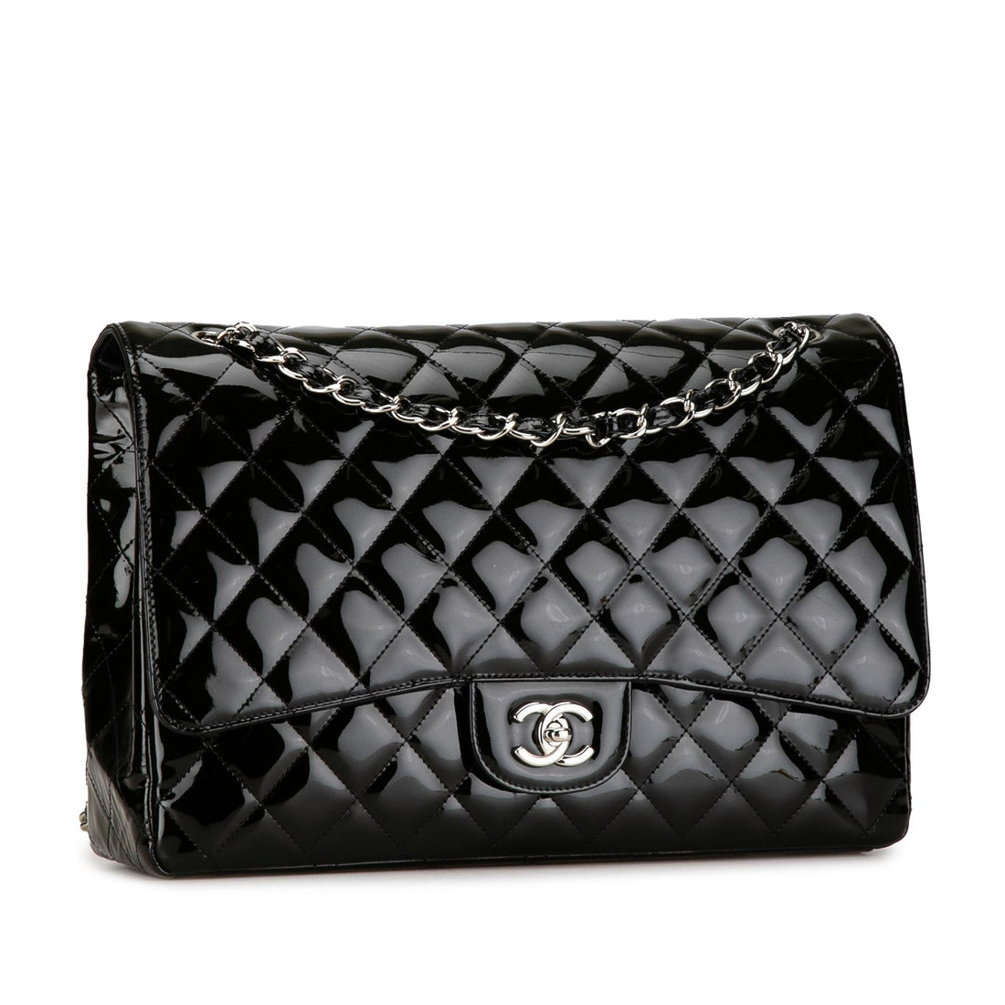 Pearl Street Bags Chanel Maxi Classic Patent Single Flap (SHG-eigFNa)