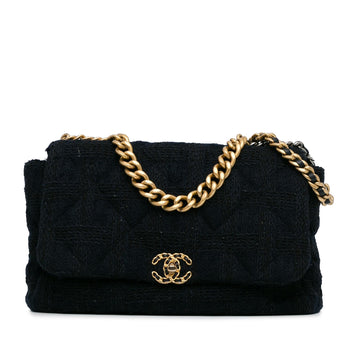 Pearl Street Bags Chanel Maxi Tweed 19 Flap (SHG-r1Febc)