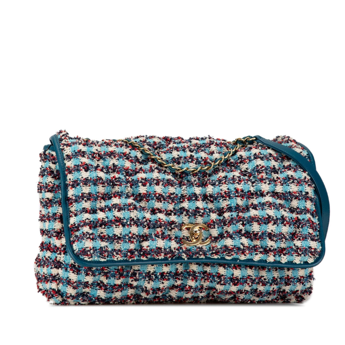 Top Quality Chanel Maxi Tweed Chesterfield Single Flap (SHG-t8PRWy)