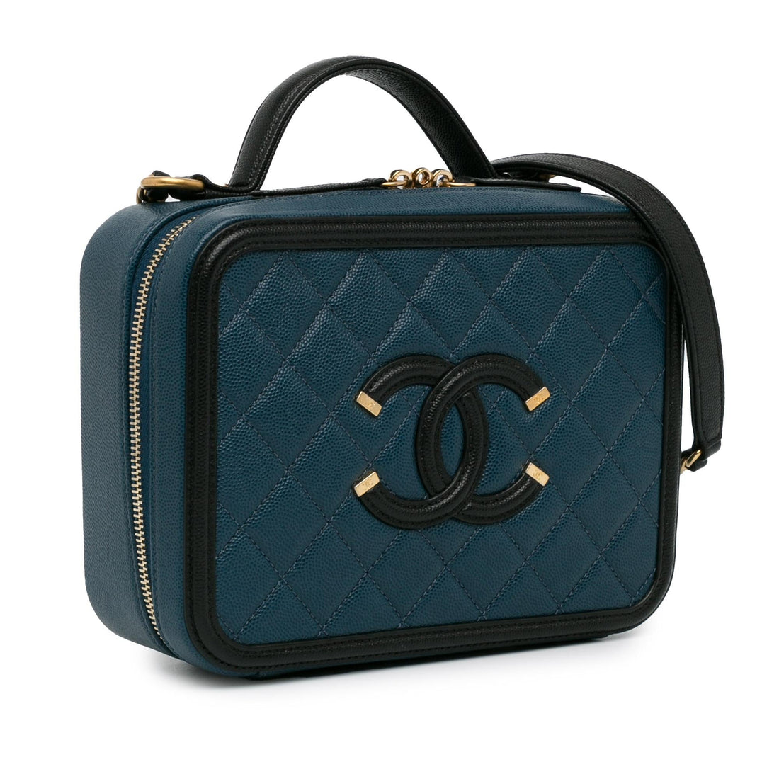 Chanel Medium Bicolor Caviar CC Filigree Vanity Case (SHG-BN85RY)