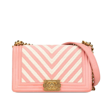 Pearl Street Bags Chanel Medium Braided Chevron Boy Flap (SHG-9hhRjC)