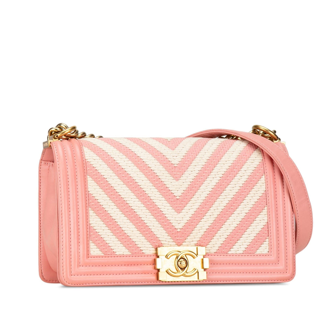 Pearl Street Bags Chanel Medium Braided Chevron Boy Flap (SHG-9hhRjC)