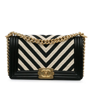 Pearl Street Bags Chanel Medium Braided Chevron Le Boy (SHG-Qo0SYS)