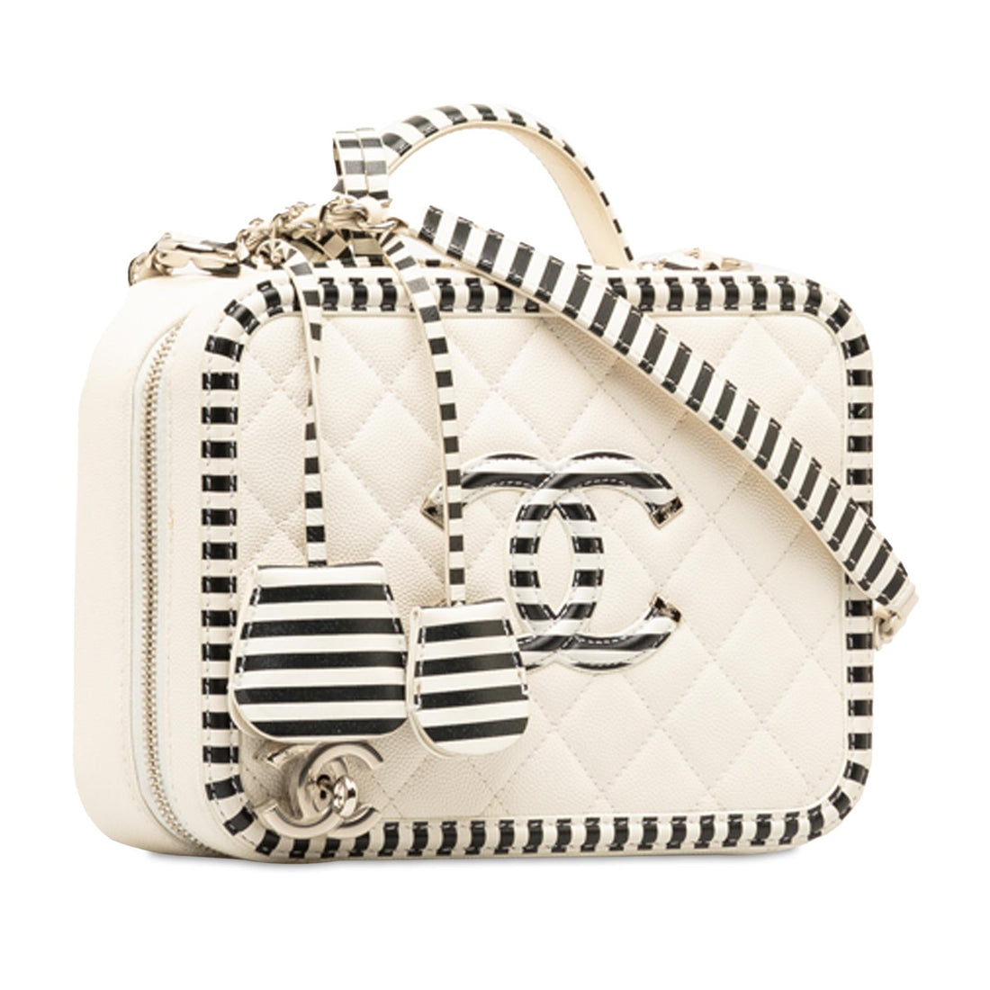 Pearl Street Bags Chanel Medium Caviar CC Filigree Vanity Case (SHG-HPGDYu)