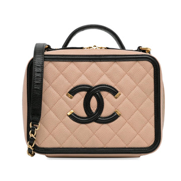 Pearl Street Bags Chanel Medium Caviar CC Filigree Vanity Case (SHG-BTqCcq)