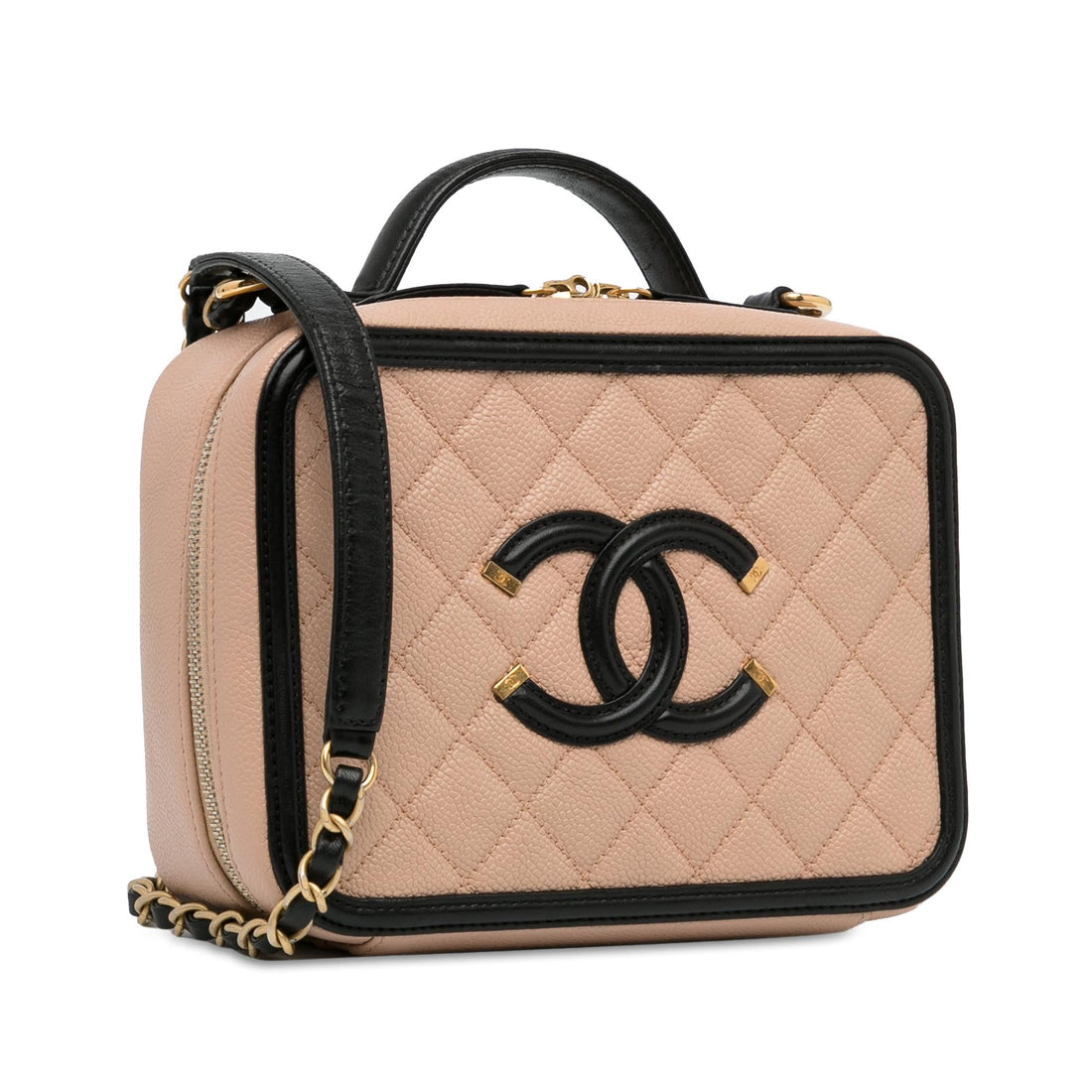 Pearl Street Bags Chanel Medium Caviar CC Filigree Vanity Case (SHG-BTqCcq)