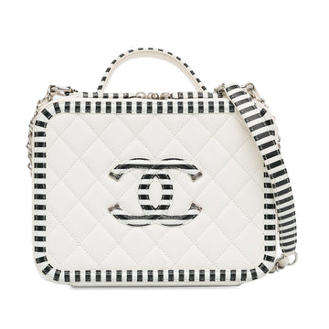 Pearl Street Bags Chanel Medium Caviar CC Filigree Vanity Case (SHG-APLaSU)