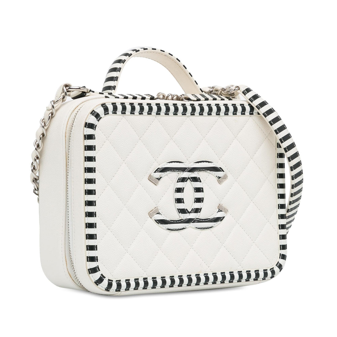 Pearl Street Bags Chanel Medium Caviar CC Filigree Vanity Case (SHG-APLaSU)