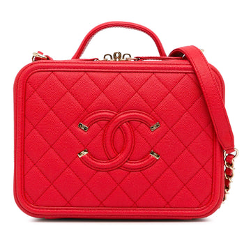 Pearl Street Bags Chanel Medium Caviar CC Filigree Vanity Case (SHG-pbf0T7)
