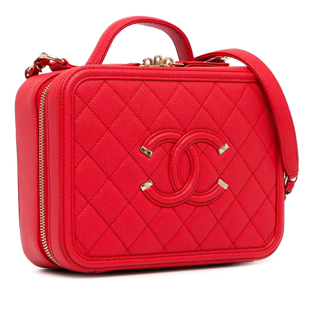 Pearl Street Bags Chanel Medium Caviar CC Filigree Vanity Case (SHG-pbf0T7)
