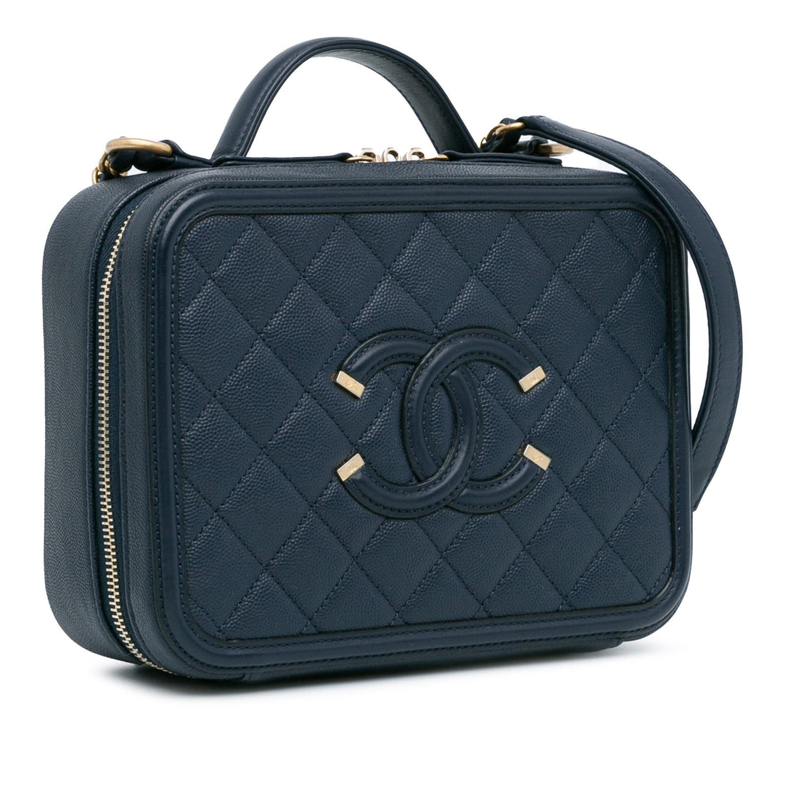 Pearl Street Bags Chanel Medium Caviar CC Filigree Vanity Case (SHG-1tdpwa)