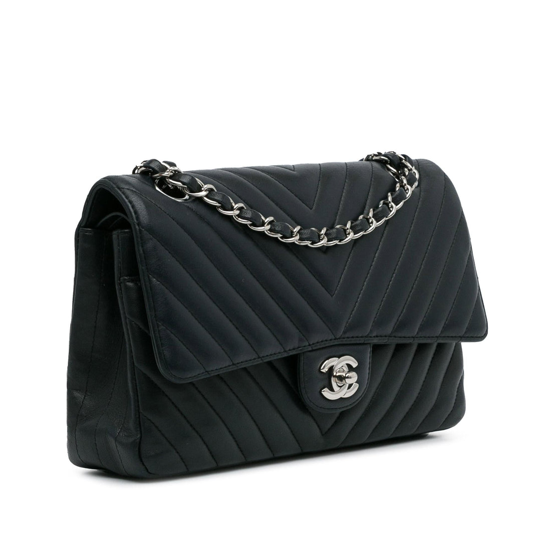 Pearl Street Bags Chanel Medium Chevron Lambskin Double Flap (SHG-dzzHVL)