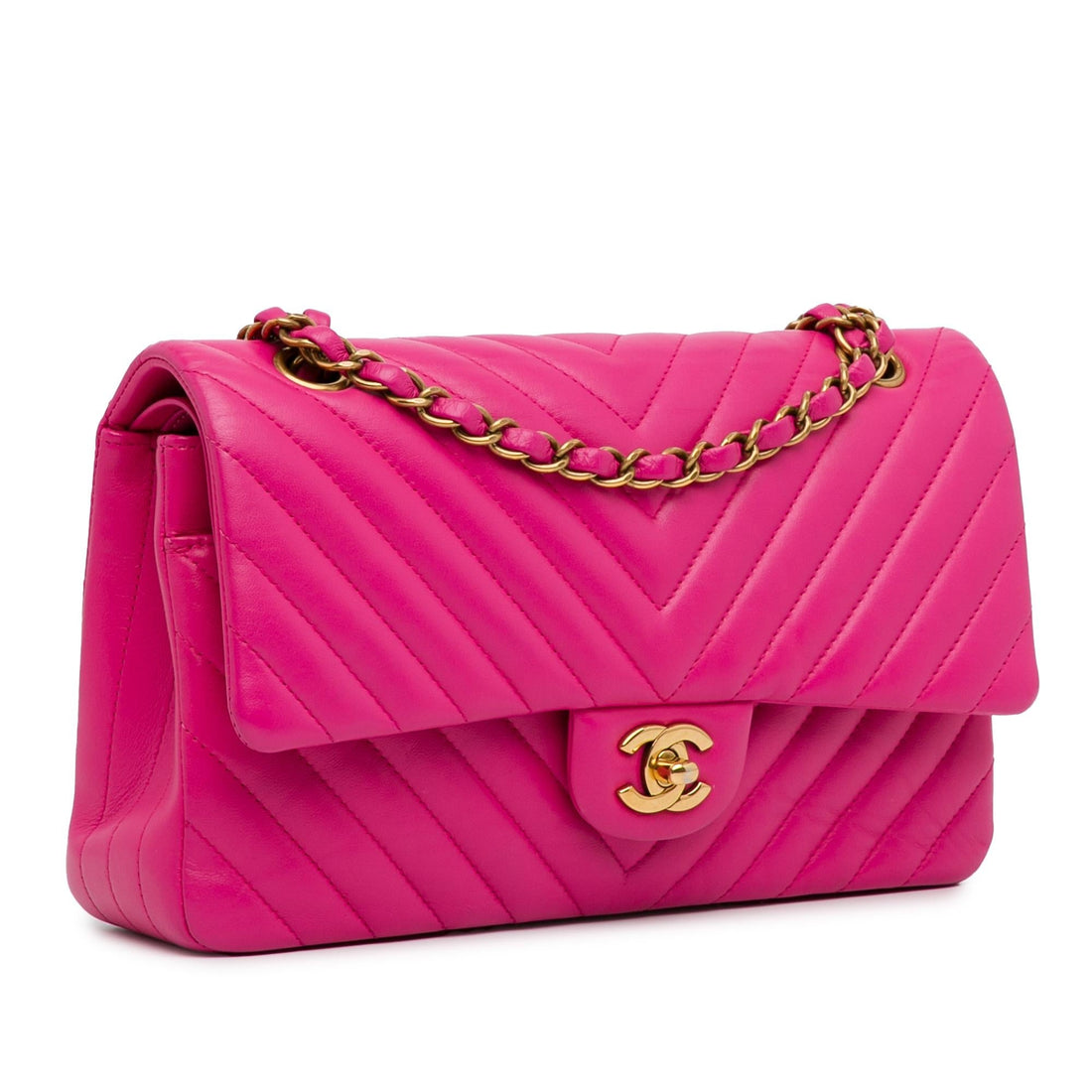 Pearl Street Bags Chanel Medium Chevron Lambskin Double Flap (SHG-472NmH)