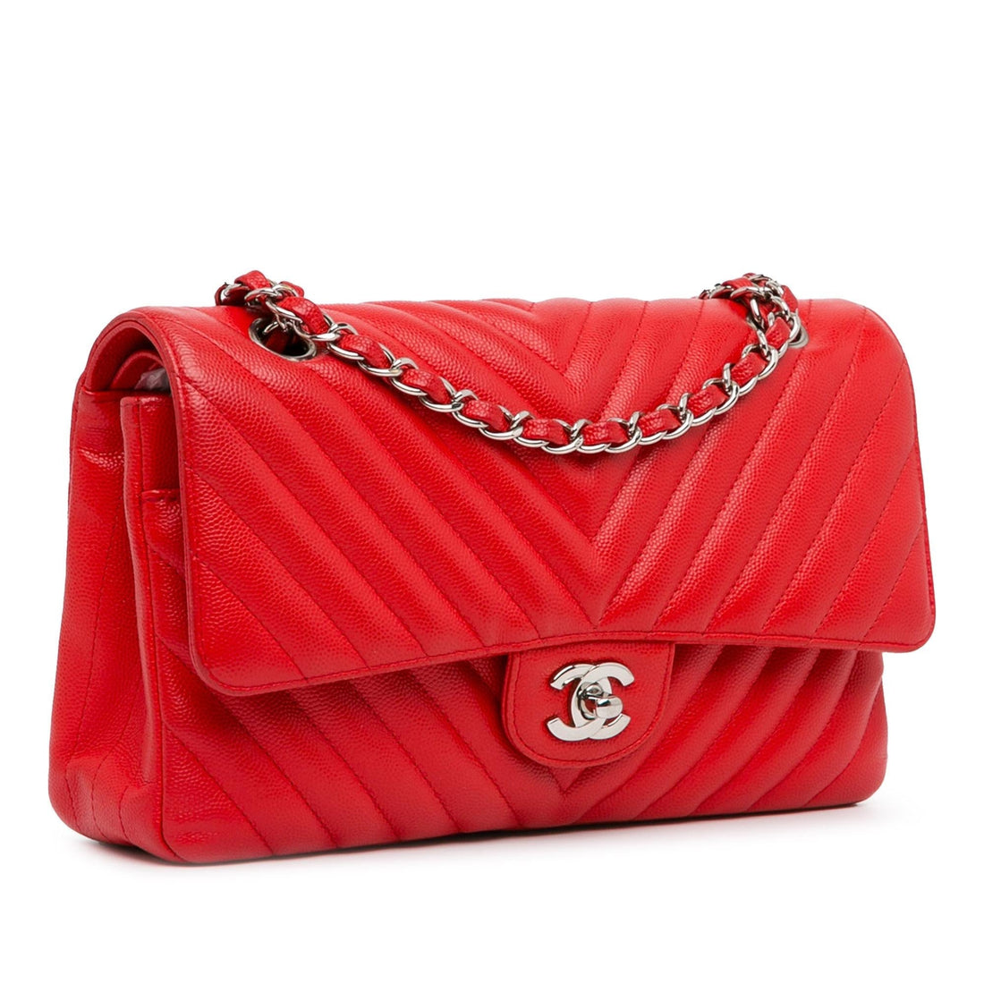 Pearl Street Bags Chanel Medium Classic Chevron Caviar Double Flap (SHG-Cx8LmL)
