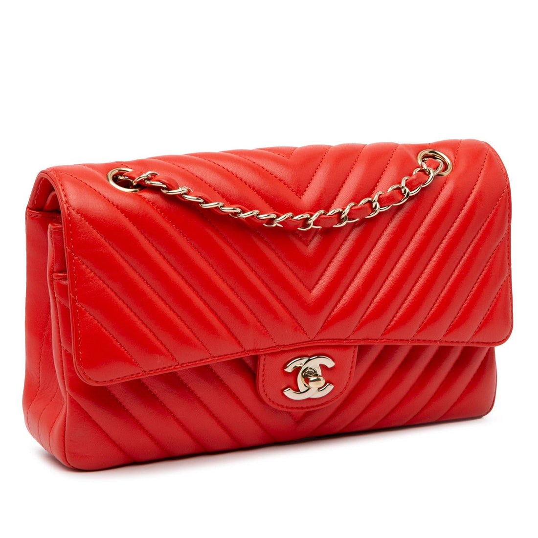 Pearl Street Bags Chanel Medium Classic Chevron Lambskin Double Flap (SHG-PfQlYr)