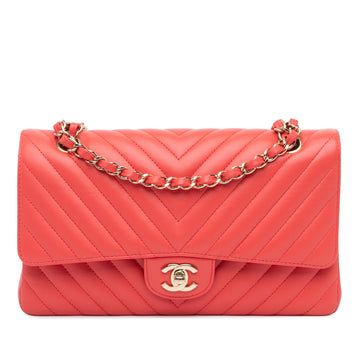 Chanel Medium Classic Chevron Lambskin Double Flap (SHG-pCILyr)