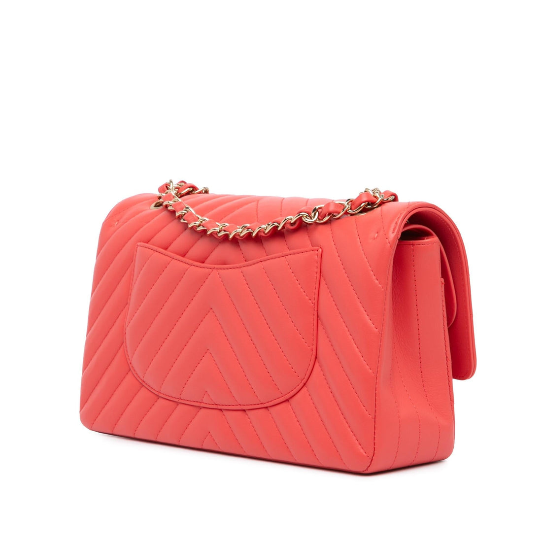 Chanel Medium Classic Chevron Lambskin Double Flap (SHG-pCILyr)