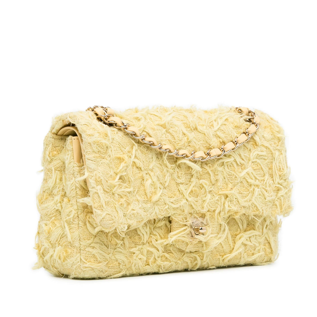 Pearl Street Bags Chanel Medium Classic Fringed Tweed Double Flap (SHG-pwJcE6)
