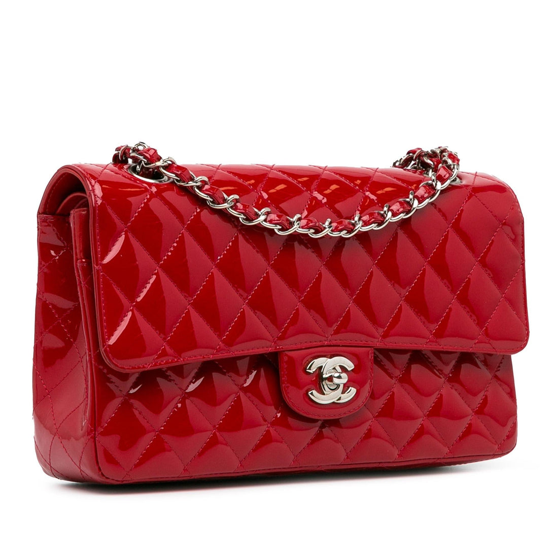 Pearl Street Bags Chanel Medium Classic Patent Double Flap (SHG-3RWLQC)