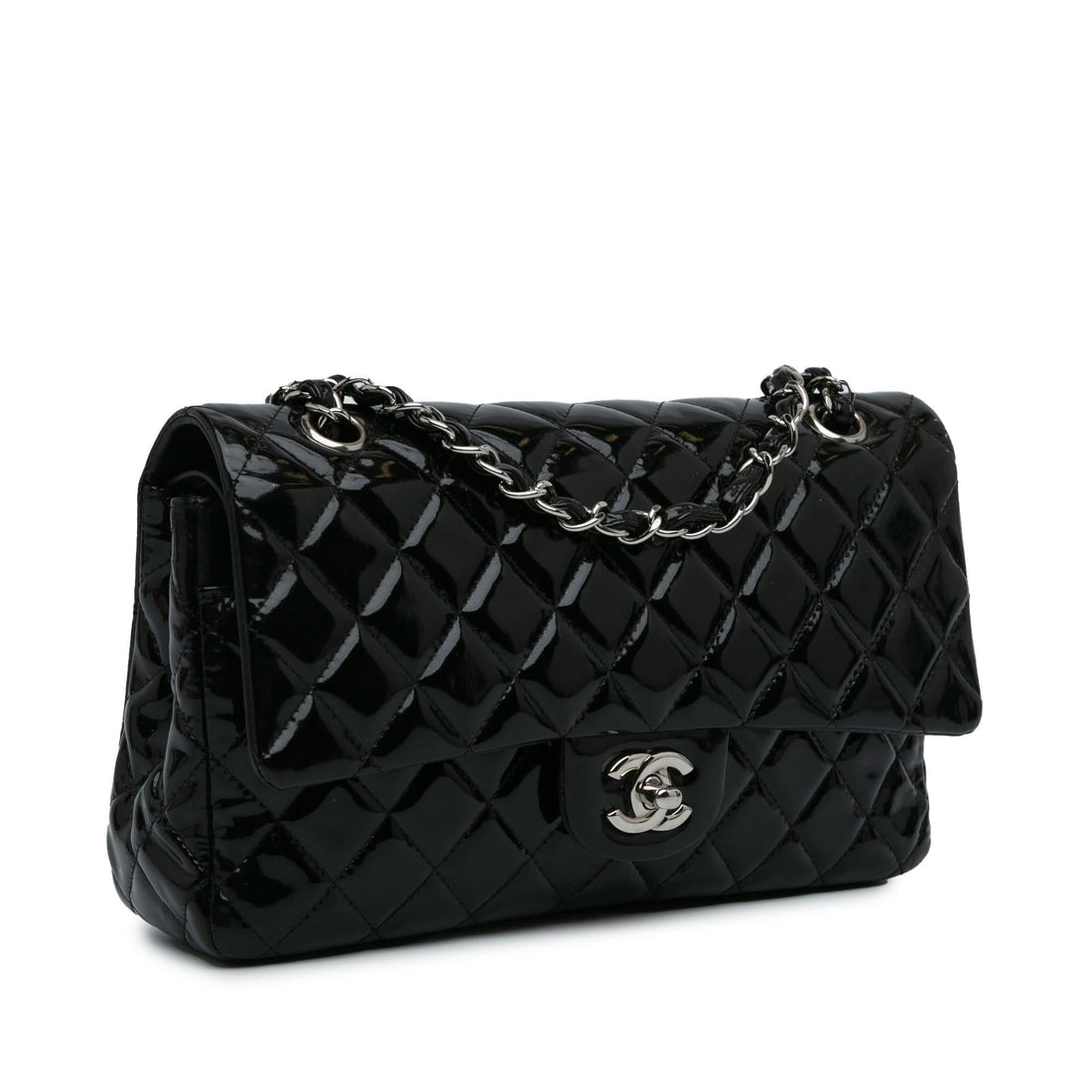 Top Quality Chanel Medium Classic Patent Double Flap (SHG-60TH8D)