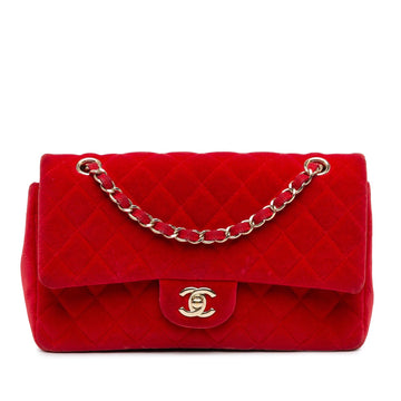 Chanel Medium Classic Velvet Double Flap (SHG-gnQvdl)