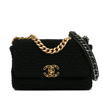 Pearl Street Bags Chanel Medium Crochet 19 Flap (SHG-25L36s)