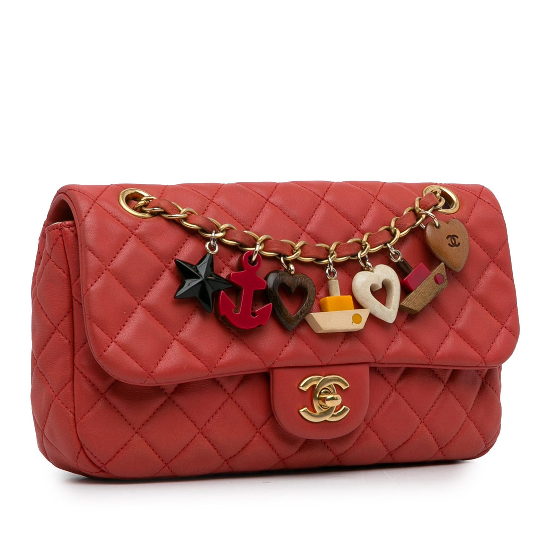 Pearl Street Bags Chanel Medium Cruise Charm Lambskin Single Flap (SHG-4mr84V)