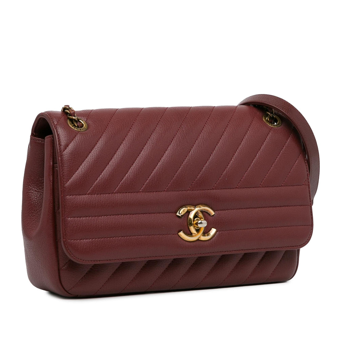Pearl Street Bags Chanel Medium Diagonal Quilted Goatskin Flap (SHG-HH5O86)