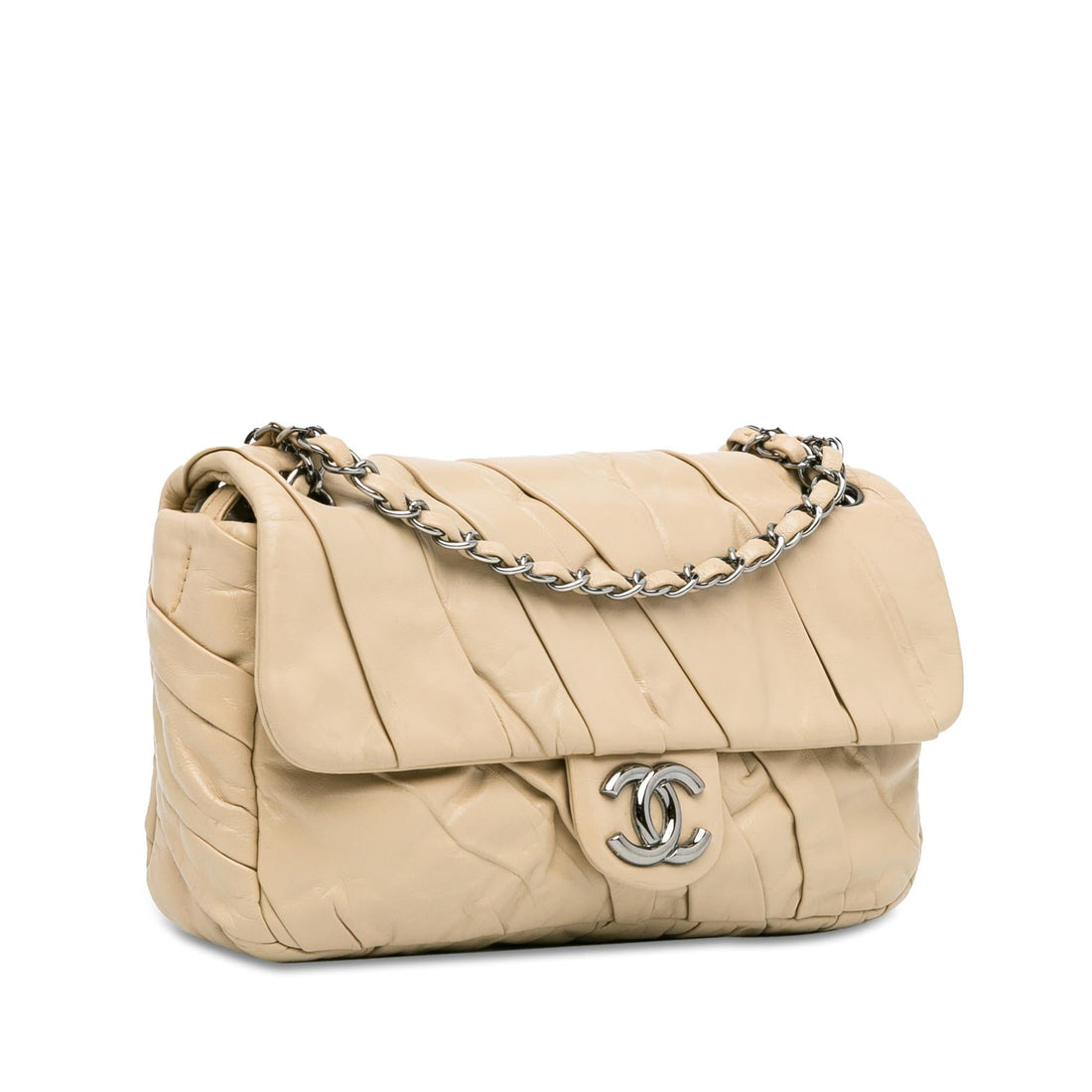 Chanel Medium Glazed CalBNkin Twisted Flap (SHG-wkrXpk)