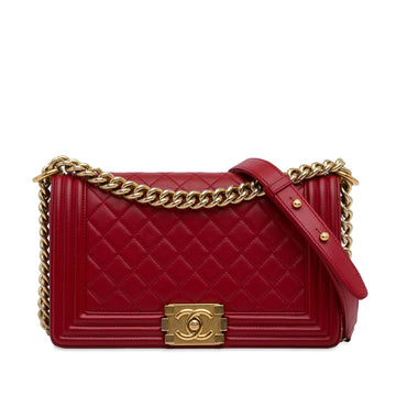 Pearl Street Bags Chanel Medium Lambskin Boy Flap Bag (SHG-4DrSly)