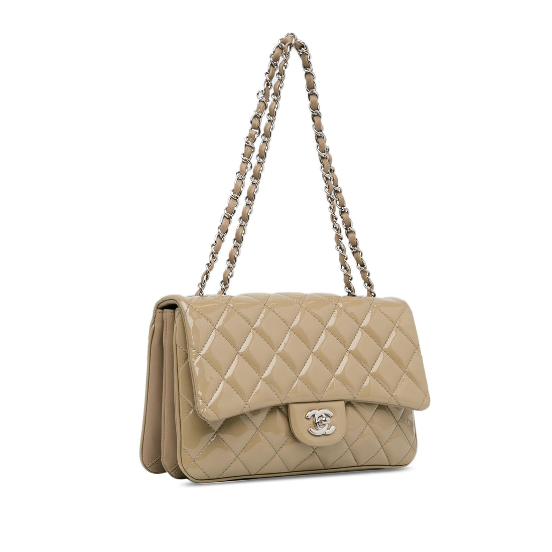 Chanel Medium Patent 3 Accordion Flap (SHG-8ZGroo)