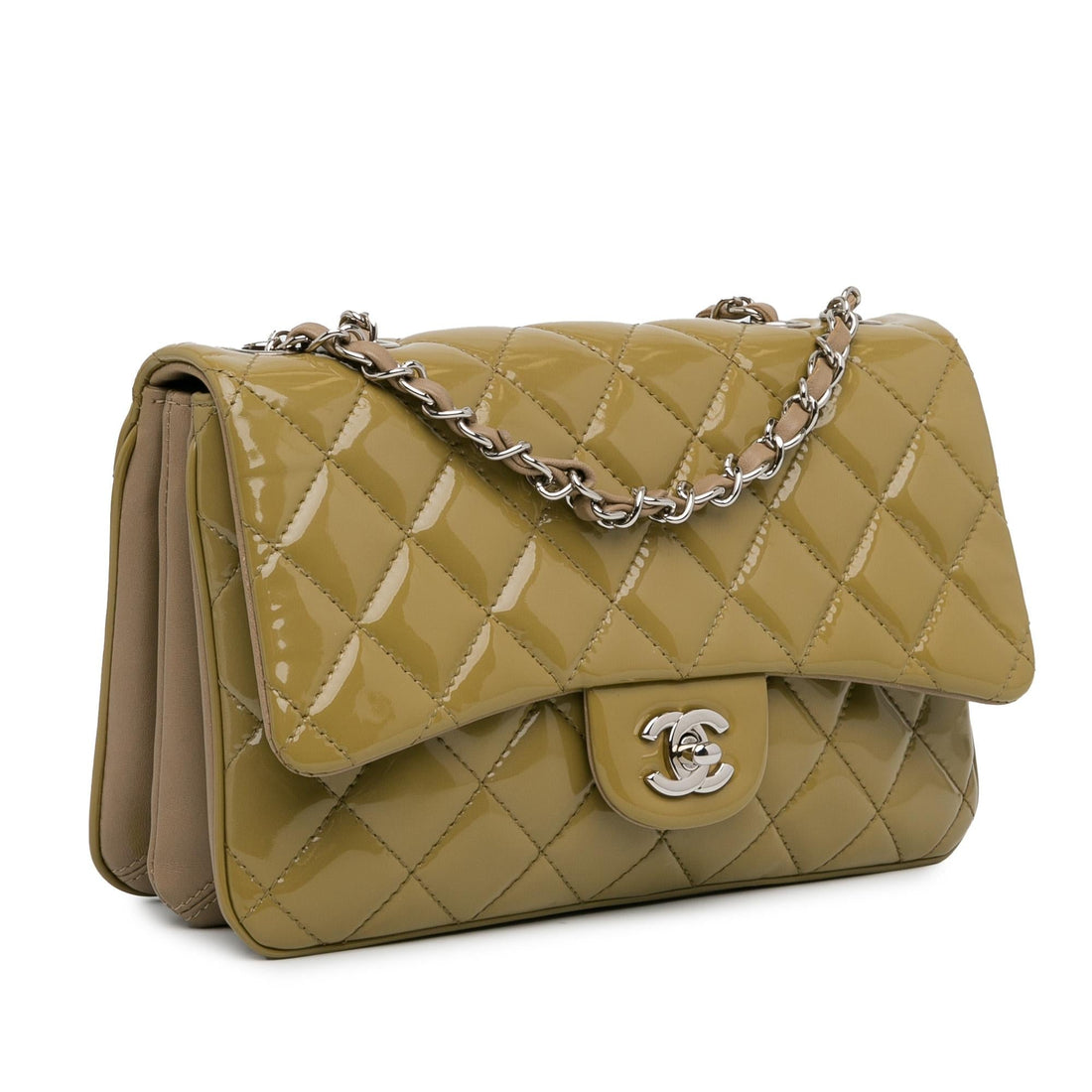 Pearl Street Bags Chanel Medium Patent 3 Accordion Flap (SHG-PxIozj)
