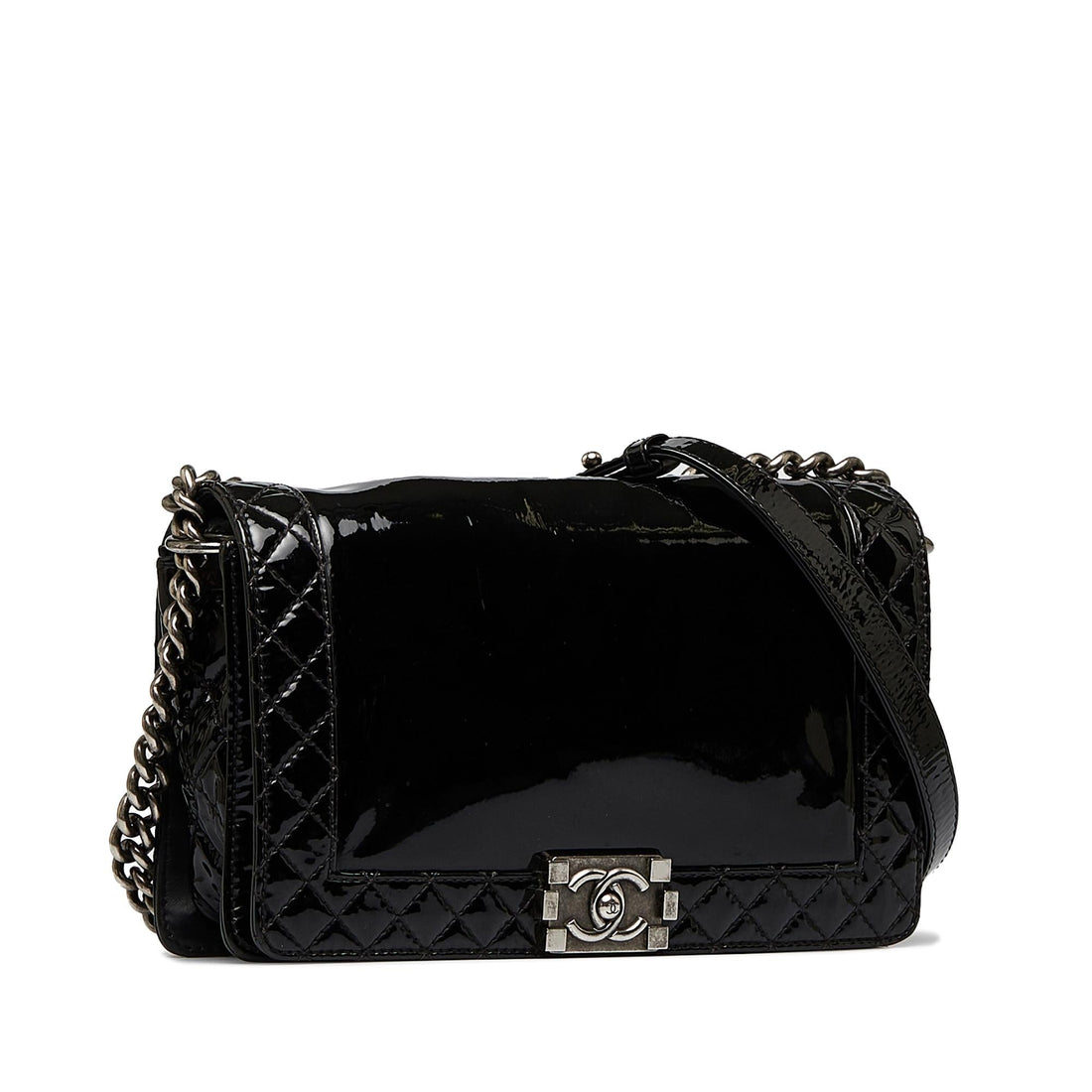 Top Quality Chanel Medium Patent Reverso Boy Flap (SHG-JG1Gnr)