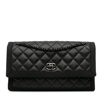 Pearl Street Bags Chanel Medium Quilted Lambskin Grosgrain Two Tone Flap (SHG-IGkksY)