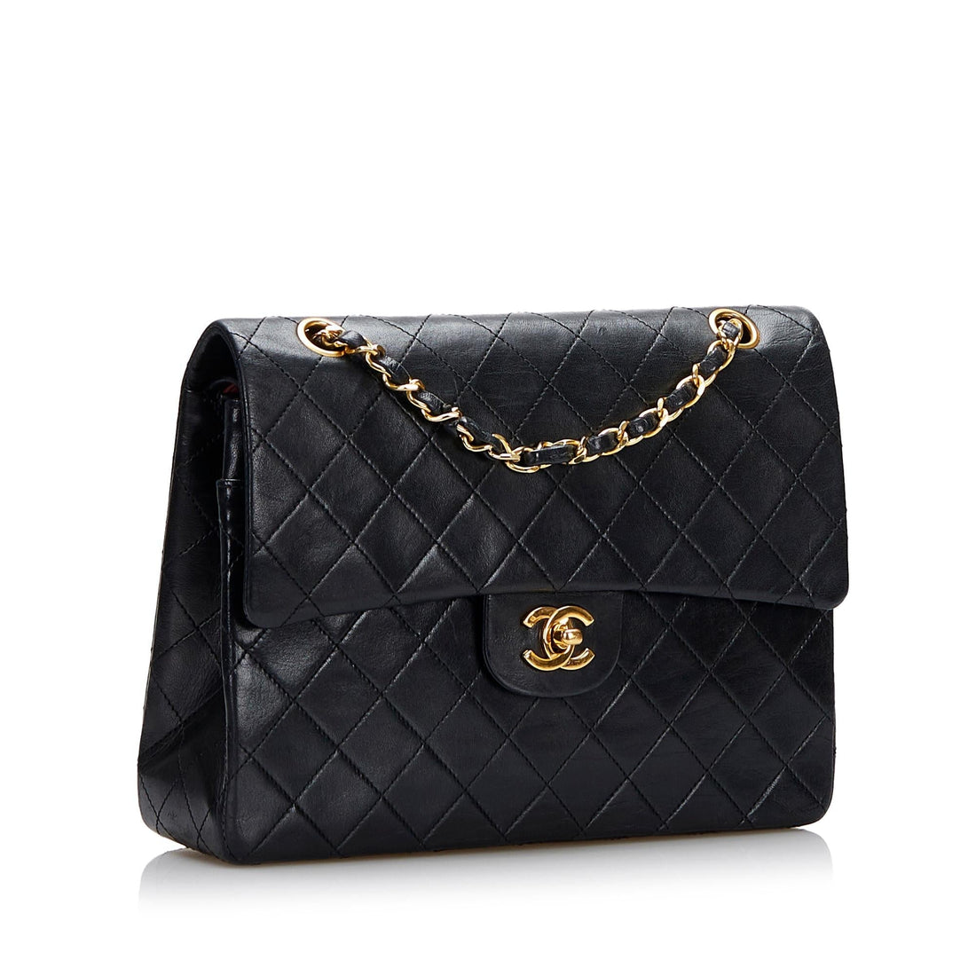 Chanel Medium Tall Classic Lambskin Double Flap (SHG-aagHOq)