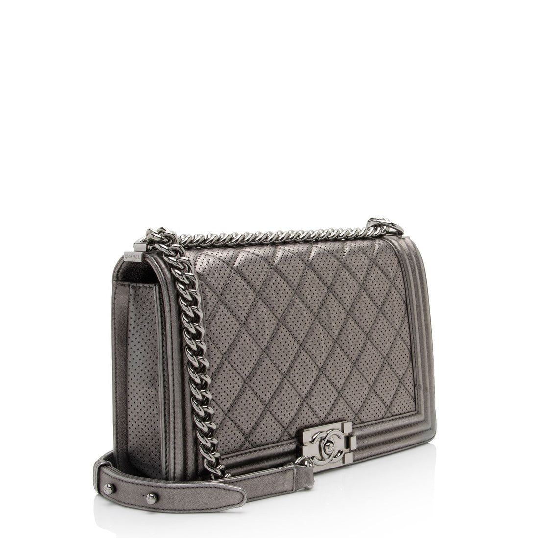 Top Quality Chanel Metallic Perforated Lambskin New Medium Boy Bag (SHF-hpWTCx)