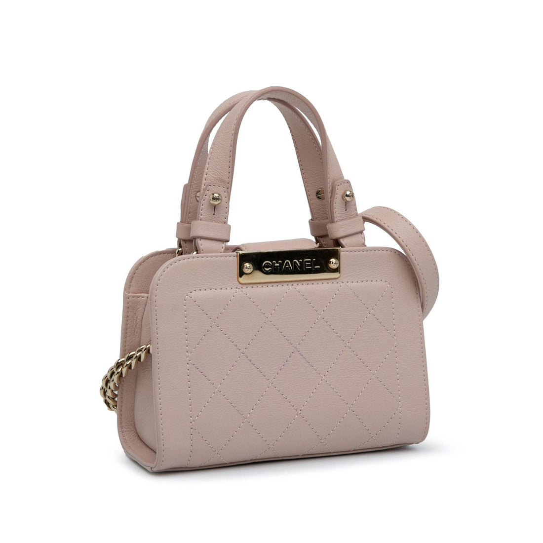 Top Quality Chanel Mini Calfskin Label Click Shopping Tote (SHG-2qUZVI)