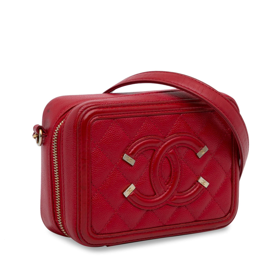 Chanel Mini Caviar CC Filigree Vanity Case (SHG-NUyFlq)