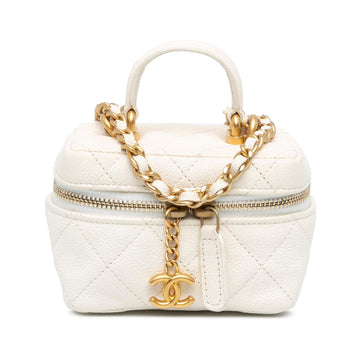 Top Quality Chanel Mini Caviar Chain Zip Around Vanity Case (SHG-n4JYhS)