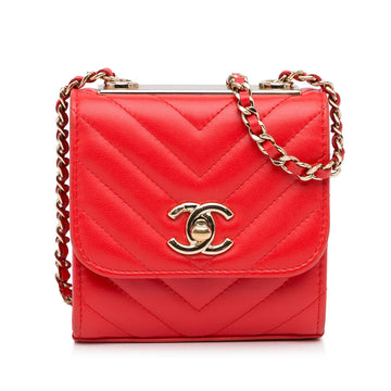 Chanel Mini Chevron Lambskin Trendy CC Chain Wallet (SHG-ziWYA0)
