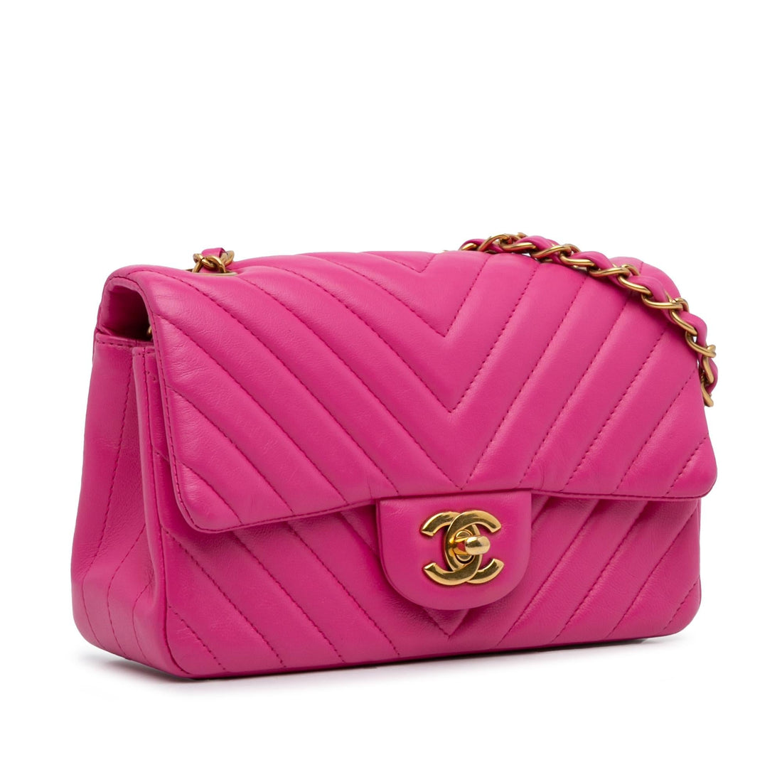 Pearl Street Bags Chanel Mini Chevron Quilted Lambskin Rectangular Flap (SHG-nY0kHq)