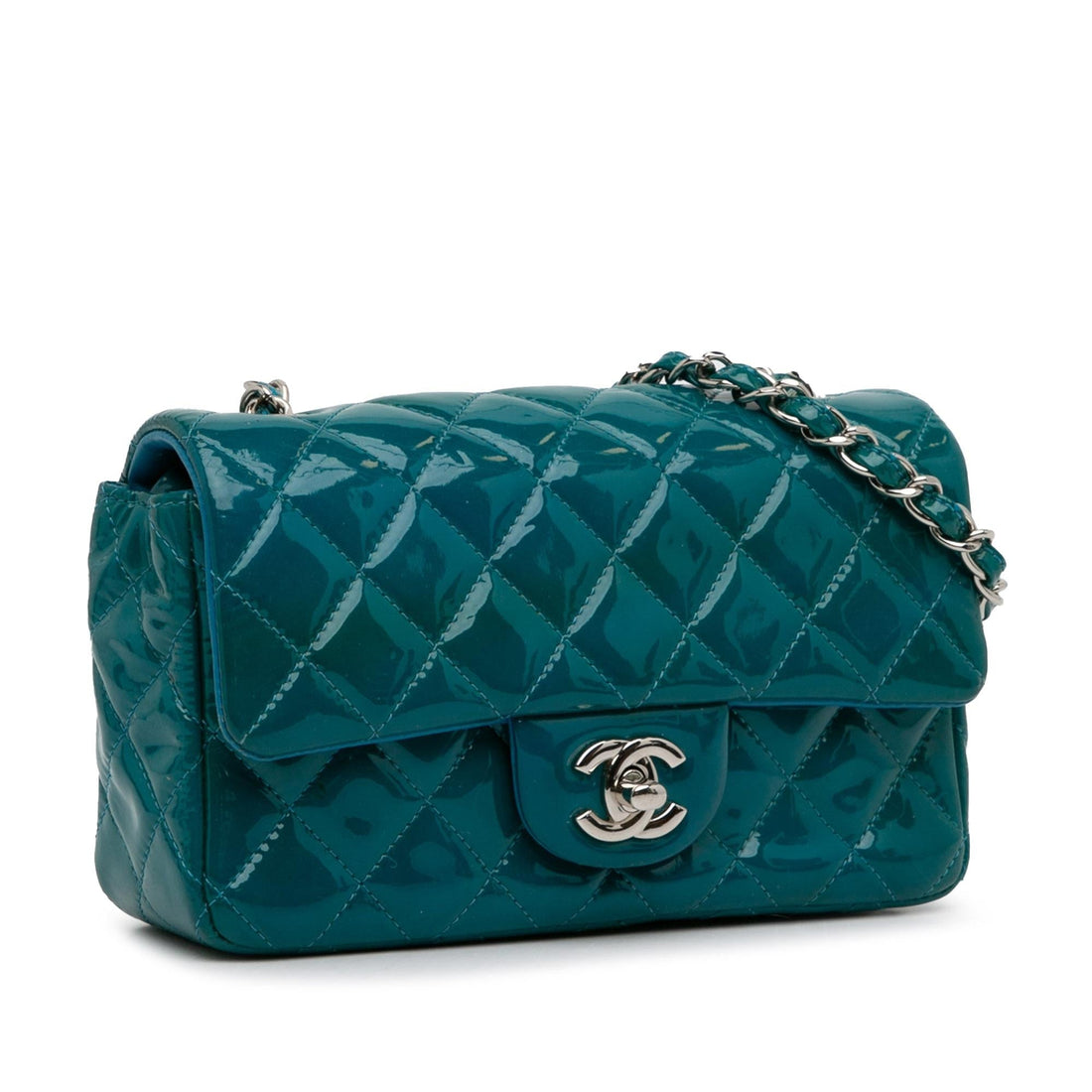 Pearl Street Bags Chanel Mini Classic Patent Rectangular Single Flap (SHG-9x8gL6)